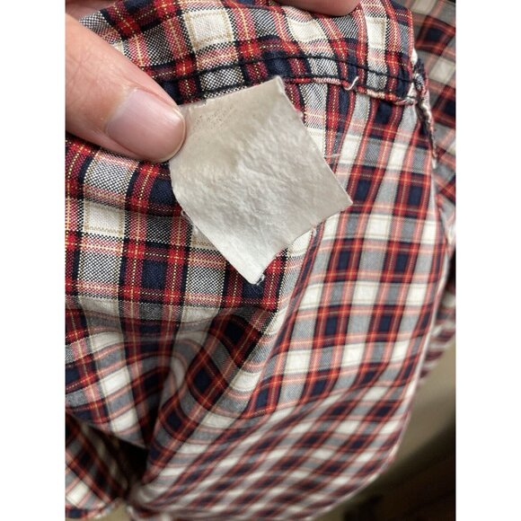 scotch and soda Red Plaid Button-down Shirt men M  Cotton Collar Long Sleeve - Picture 11 of 11